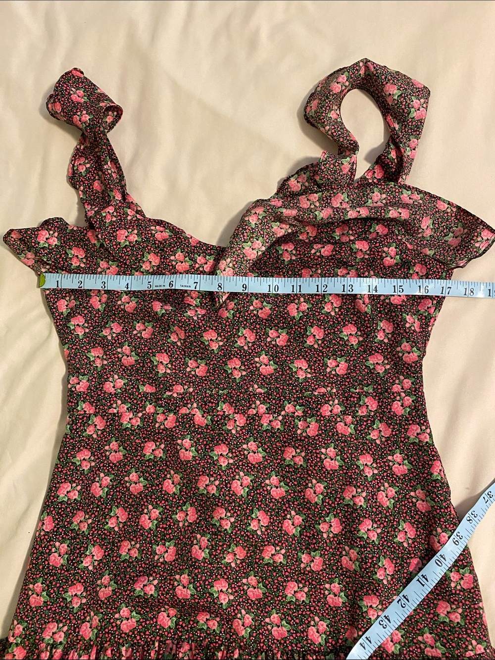 Likely Floral Ruffle Tier Midi Wedding Guest Dress Sz S
